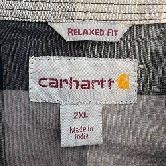 Carhartt Relaxed Fit Short Sleeve Button Down Plaid Shirt Men’s 2XL Quantity 2 - Picture 8 of 16